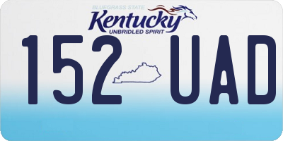 KY license plate 152UAD