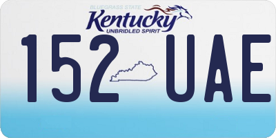 KY license plate 152UAE