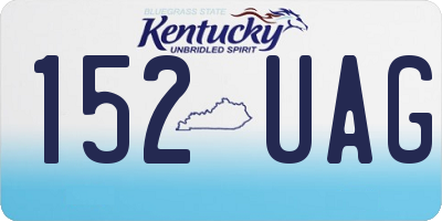 KY license plate 152UAG