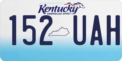 KY license plate 152UAH