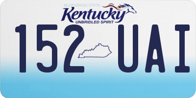 KY license plate 152UAI