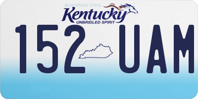 KY license plate 152UAM