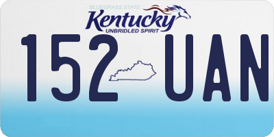 KY license plate 152UAN