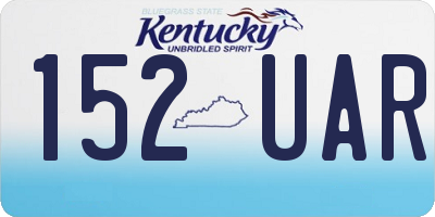 KY license plate 152UAR