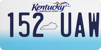 KY license plate 152UAW