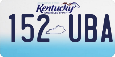 KY license plate 152UBA