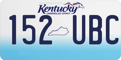 KY license plate 152UBC