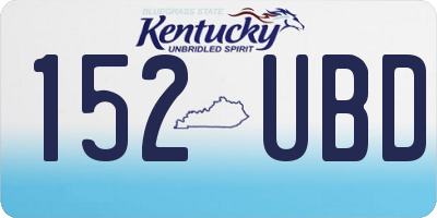 KY license plate 152UBD