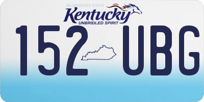 KY license plate 152UBG