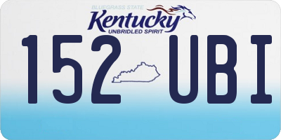 KY license plate 152UBI