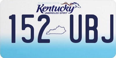 KY license plate 152UBJ