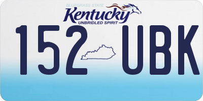 KY license plate 152UBK
