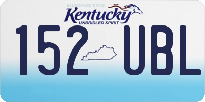 KY license plate 152UBL