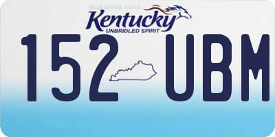 KY license plate 152UBM