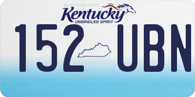 KY license plate 152UBN