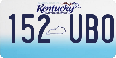 KY license plate 152UBO