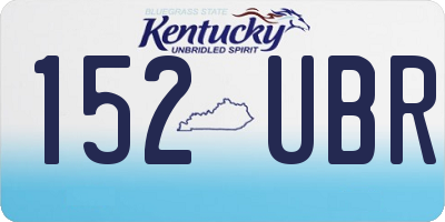 KY license plate 152UBR