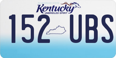 KY license plate 152UBS