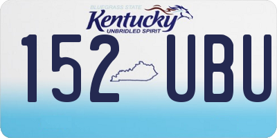 KY license plate 152UBU