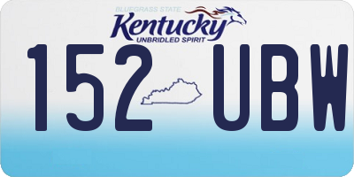 KY license plate 152UBW