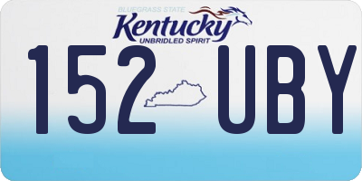 KY license plate 152UBY