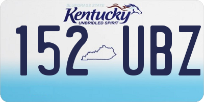 KY license plate 152UBZ