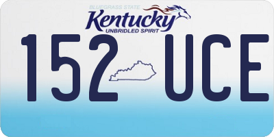 KY license plate 152UCE