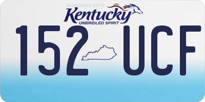 KY license plate 152UCF