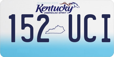 KY license plate 152UCI