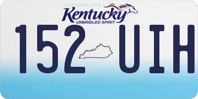 KY license plate 152UIH