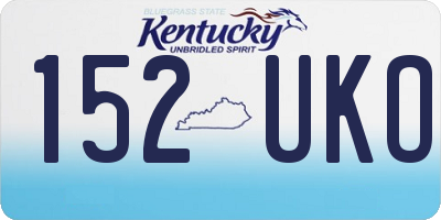 KY license plate 152UKO