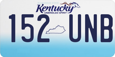KY license plate 152UNB