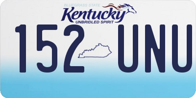 KY license plate 152UNU