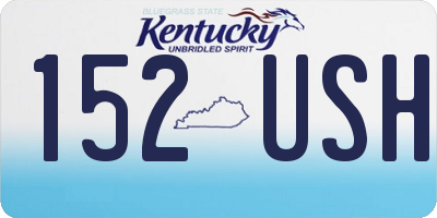 KY license plate 152USH
