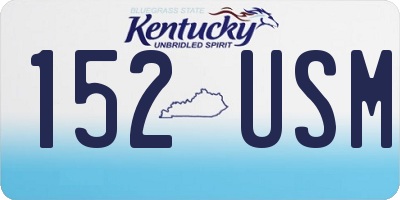 KY license plate 152USM