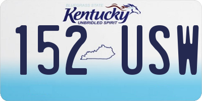 KY license plate 152USW