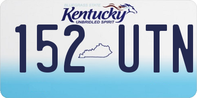 KY license plate 152UTN
