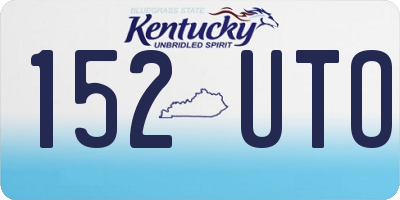KY license plate 152UTO