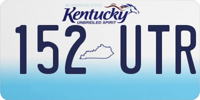 KY license plate 152UTR
