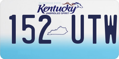KY license plate 152UTW