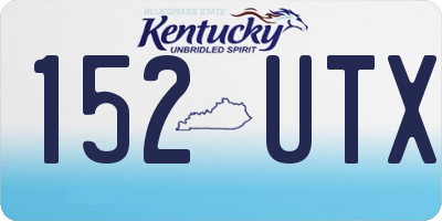 KY license plate 152UTX