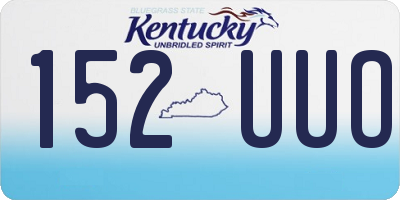 KY license plate 152UUO