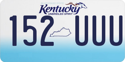 KY license plate 152UUU