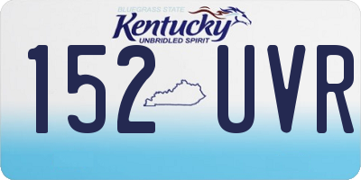 KY license plate 152UVR