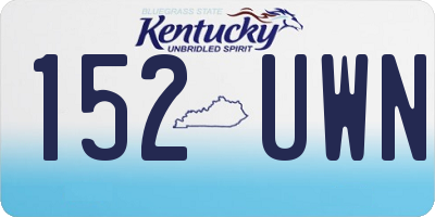 KY license plate 152UWN