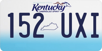 KY license plate 152UXI