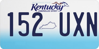 KY license plate 152UXN