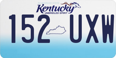 KY license plate 152UXW