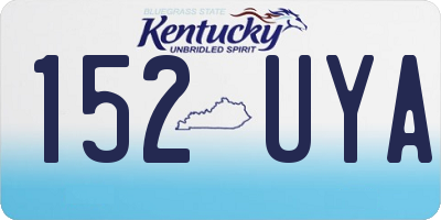 KY license plate 152UYA