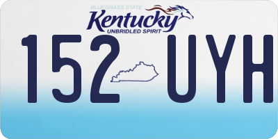 KY license plate 152UYH
